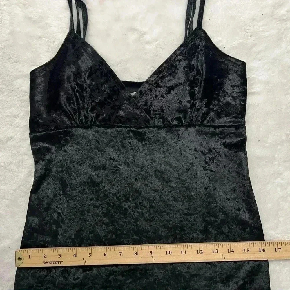 Vintage Victoria’s Secret Crushed Velvet Slip Dress Mini Small Black 90s 2000s - Picture 9 of 13